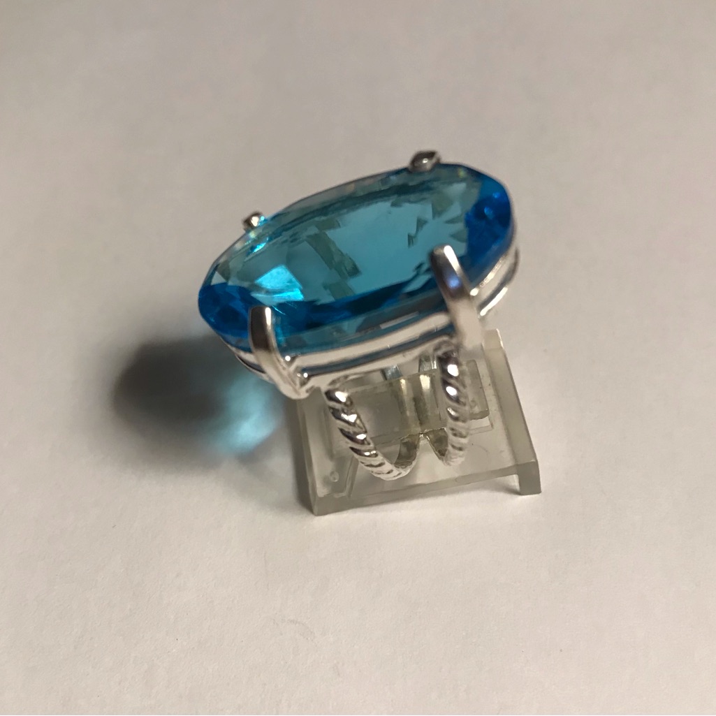 Blue Topaz 925 Sterling Silver Ring 98$